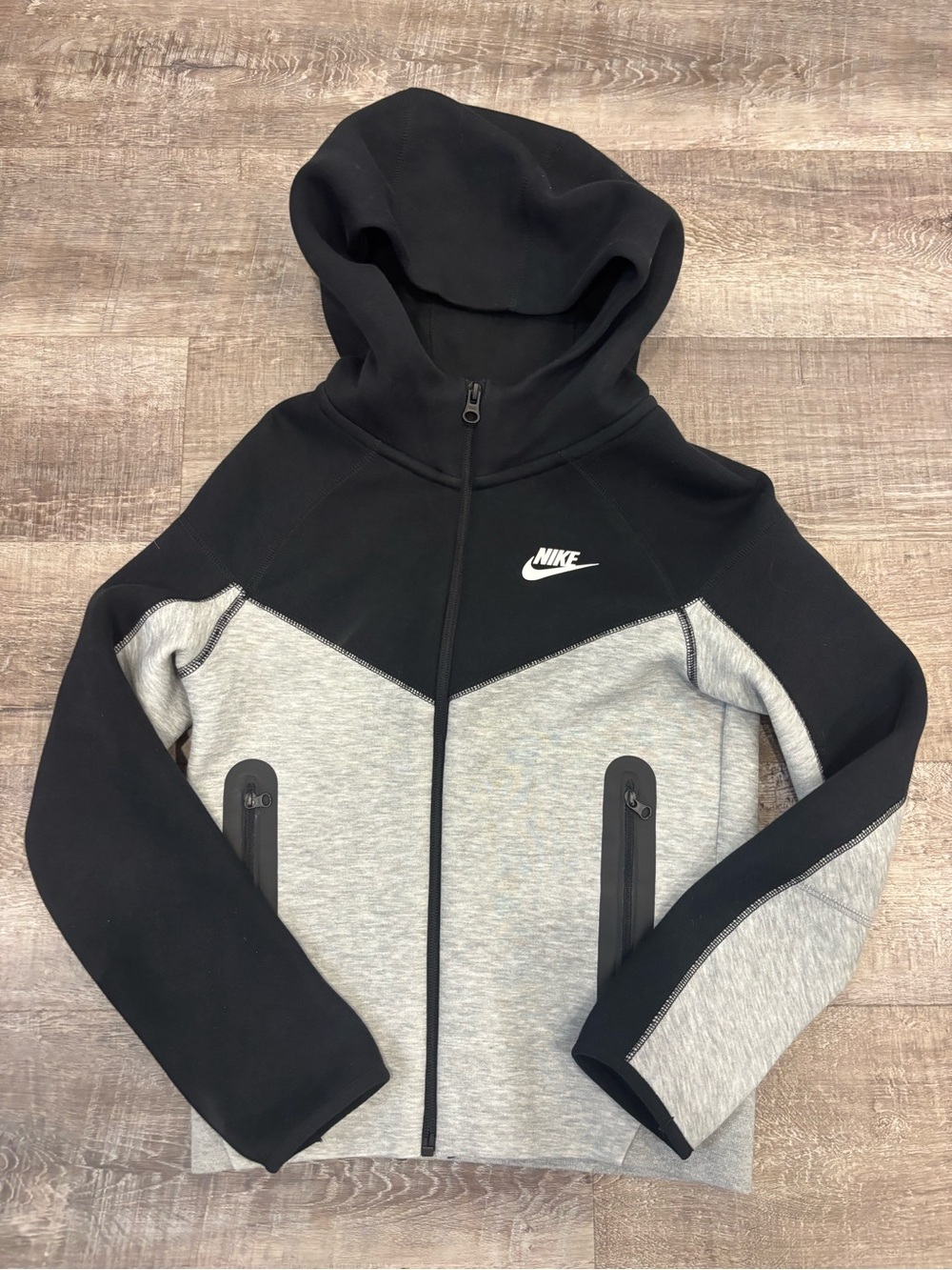Nike Kids Black & Gray Zip-Up Hoodie